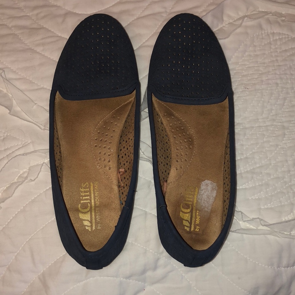 Navy Blue Suede Loafers